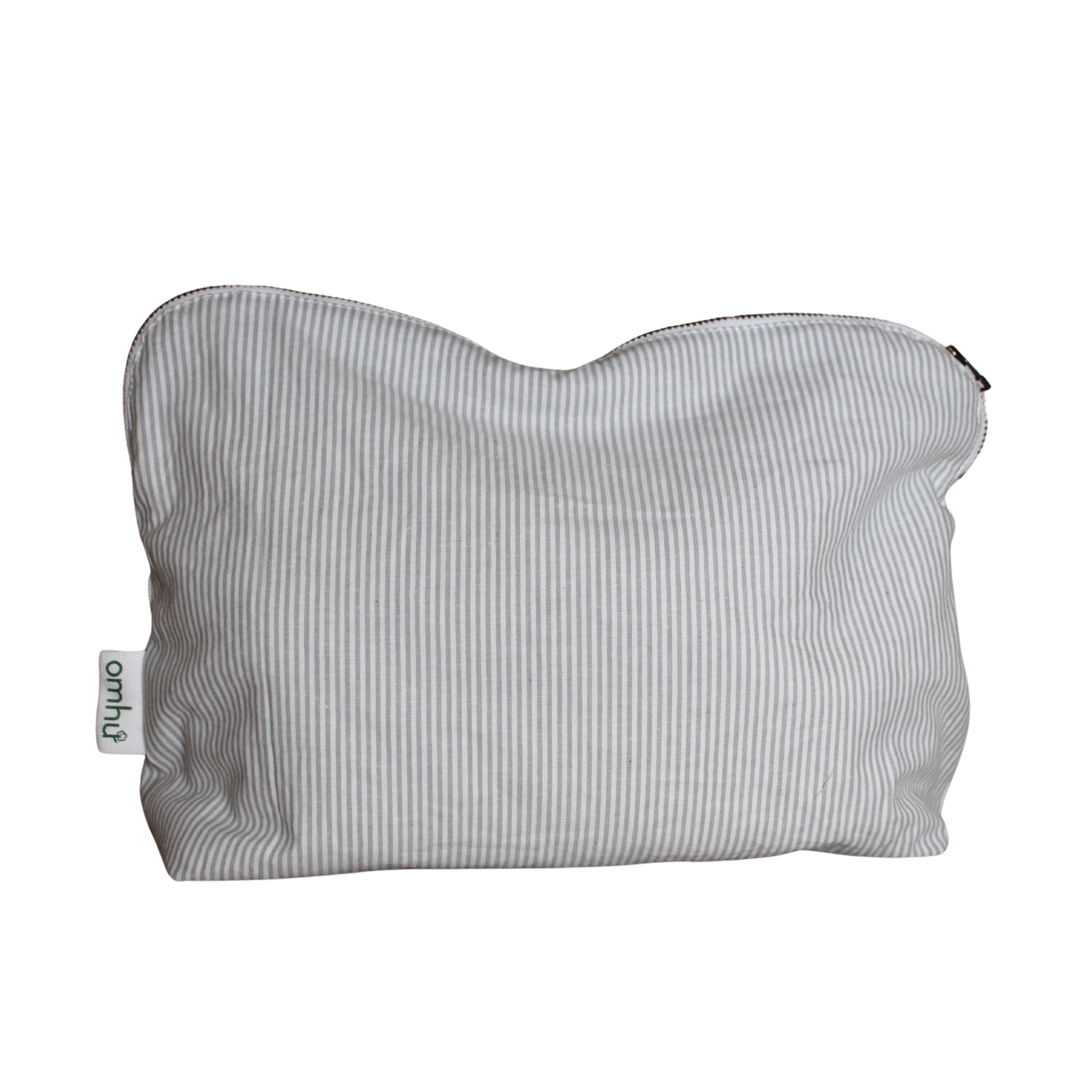 Mini Strib toilettaske - lys grå